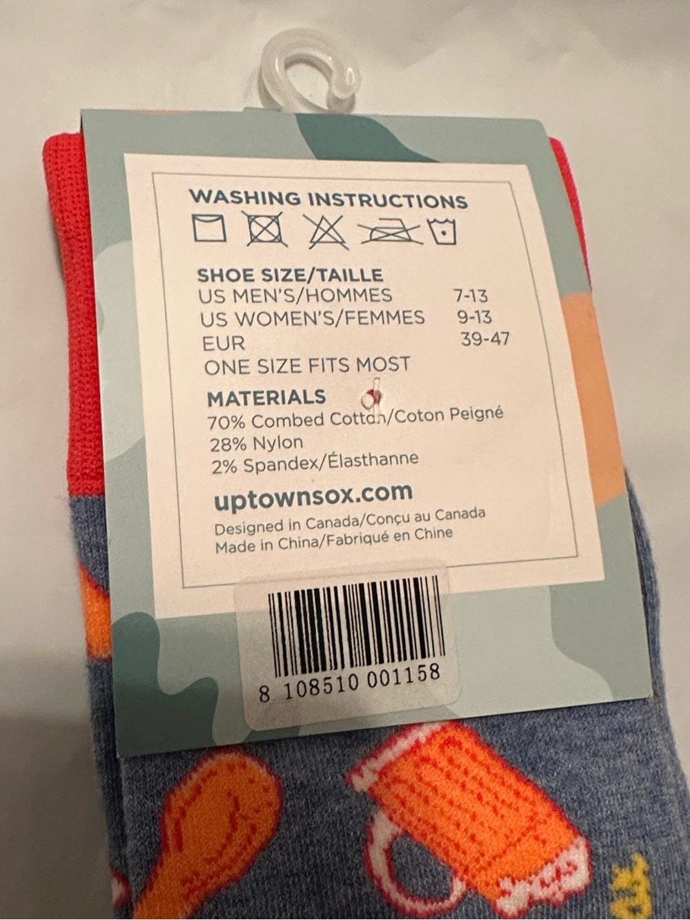 🔥🍗 Uptown Sox “Wing Man” Unisex Novelty Socks – New With Tags 🍗🔥 - Picture 5 of 5
